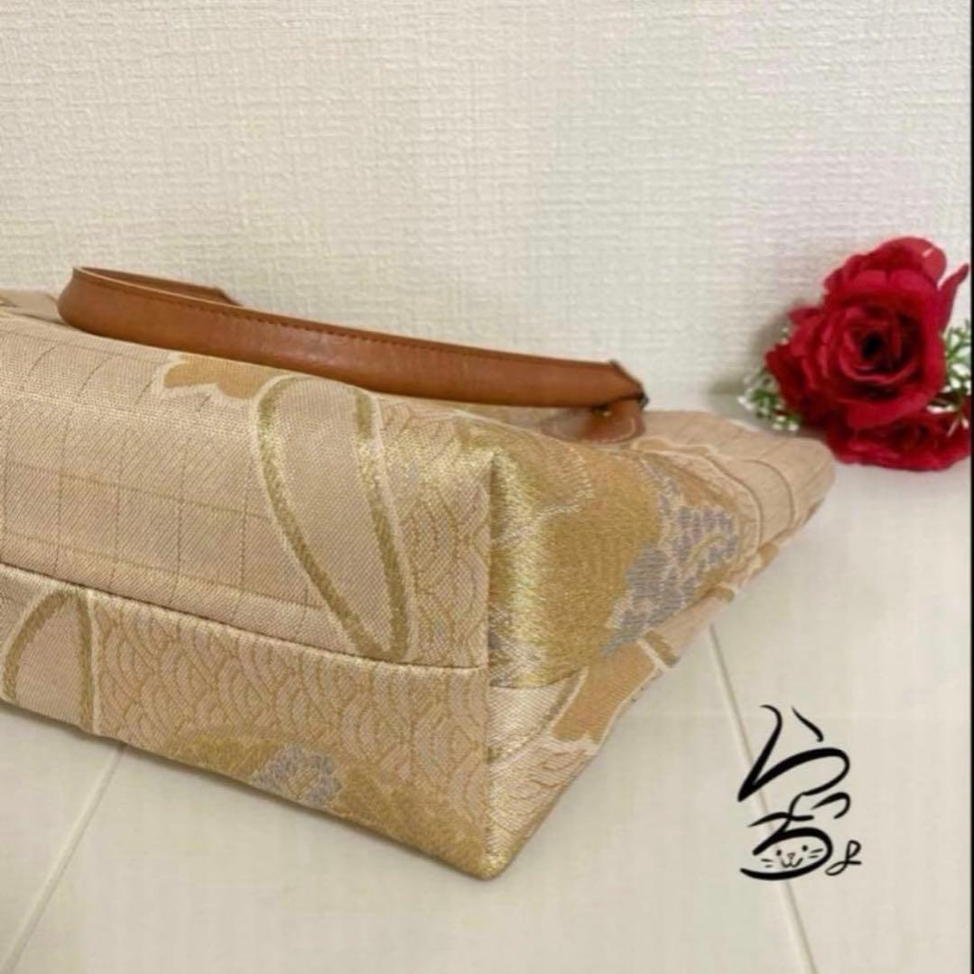 帯リメイク 七宝に五三桐 2wayトートバッグ(大)