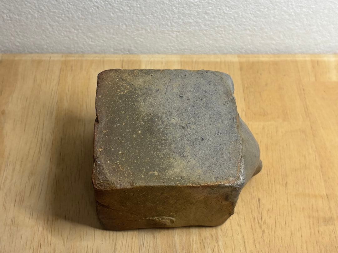 107.備前焼 宝瓶 登り窯 松 4角 手びねり 急須