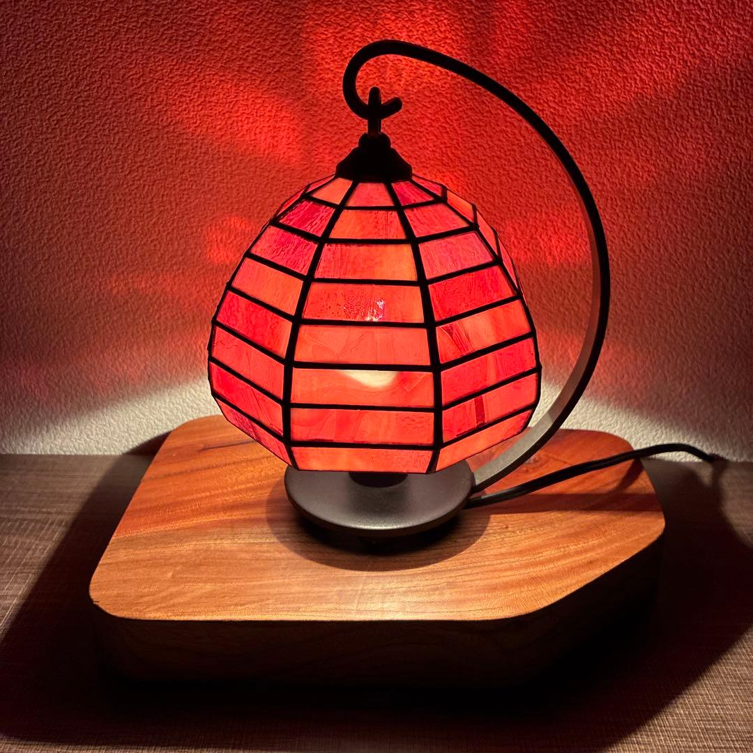 ステンドグラスランプ オレンジ