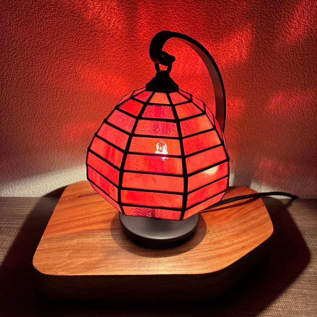 ステンドグラスランプ オレンジ