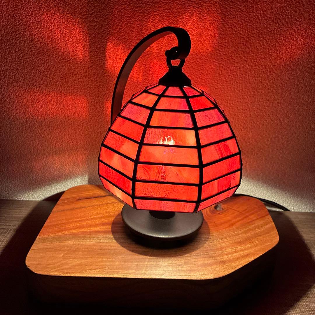 ステンドグラスランプ オレンジ