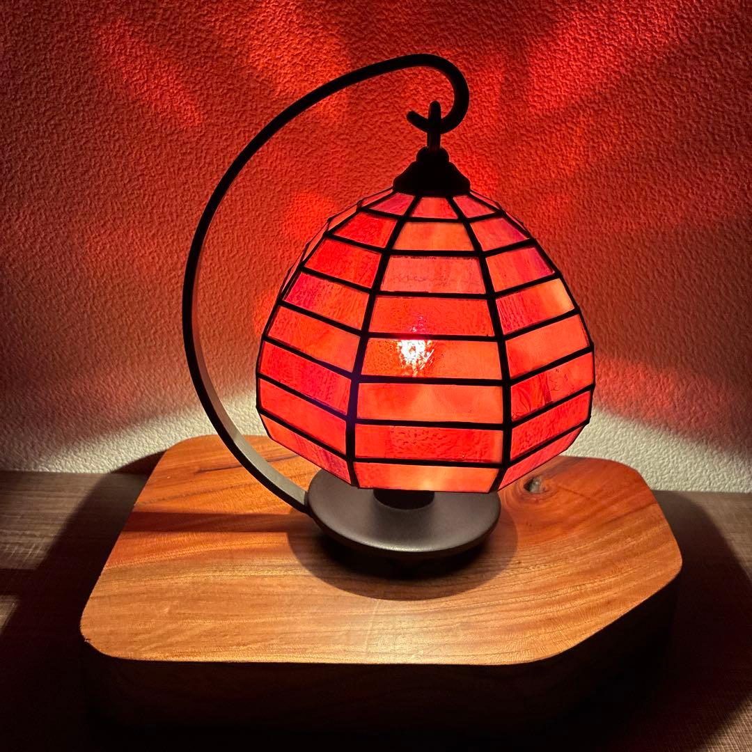 ステンドグラスランプ オレンジ