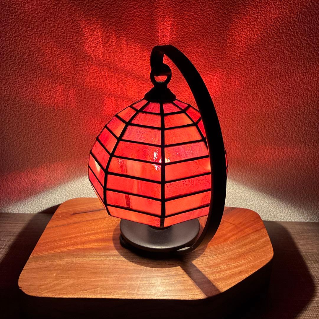 ステンドグラスランプ オレンジ