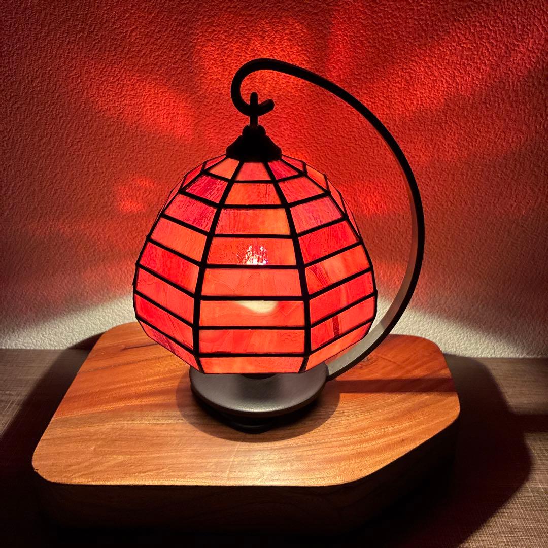 ステンドグラスランプ オレンジ