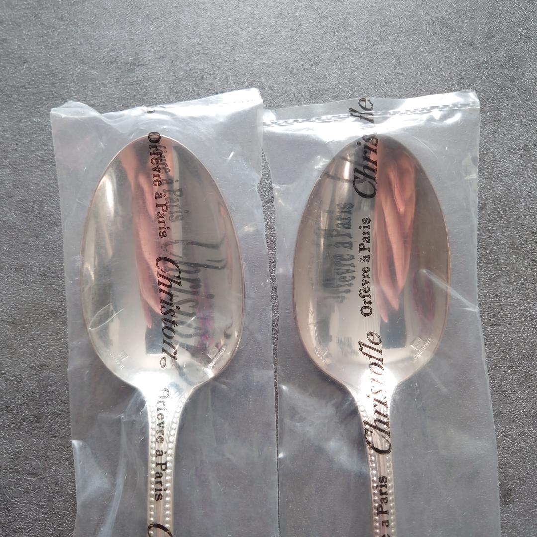 クリストフル パール 未開封 スタンダードスプーン 2点