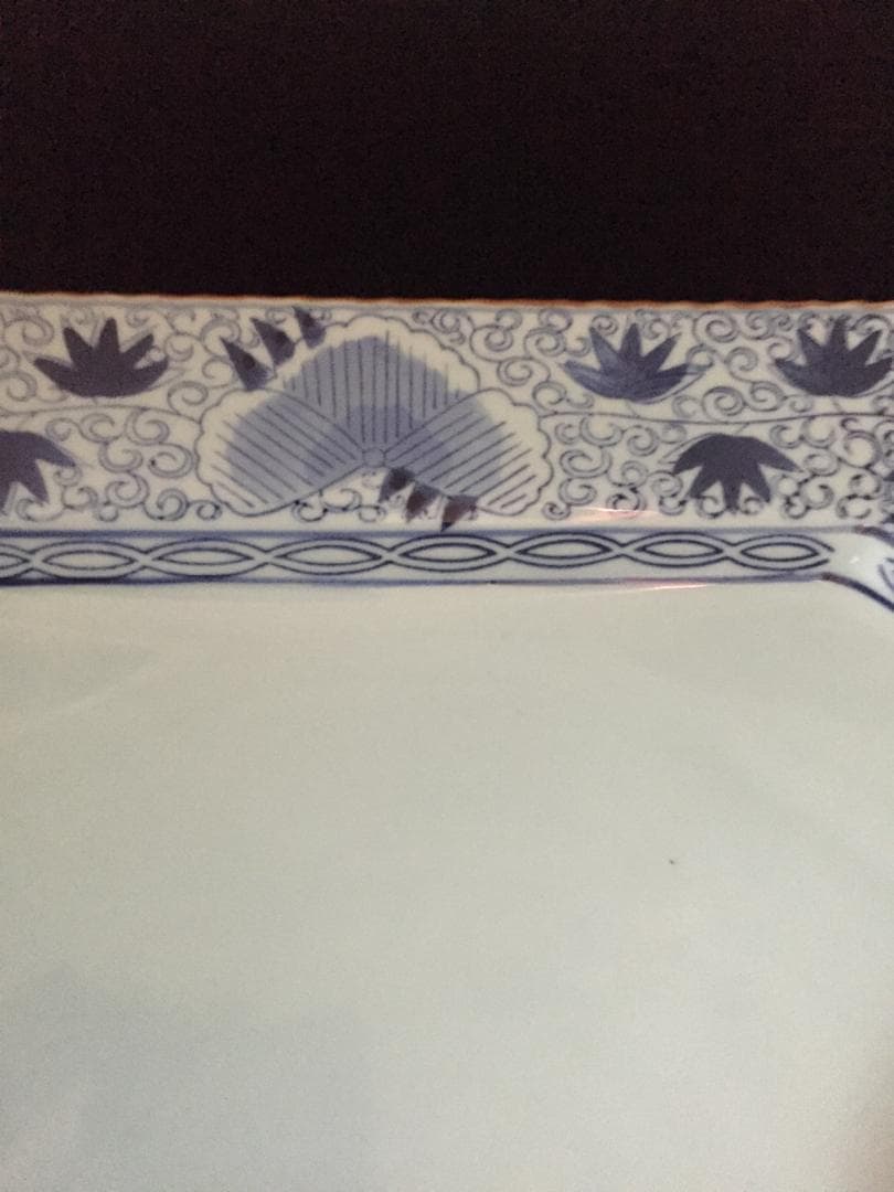 染付花紋盛皿（大）新品未使用　年代物