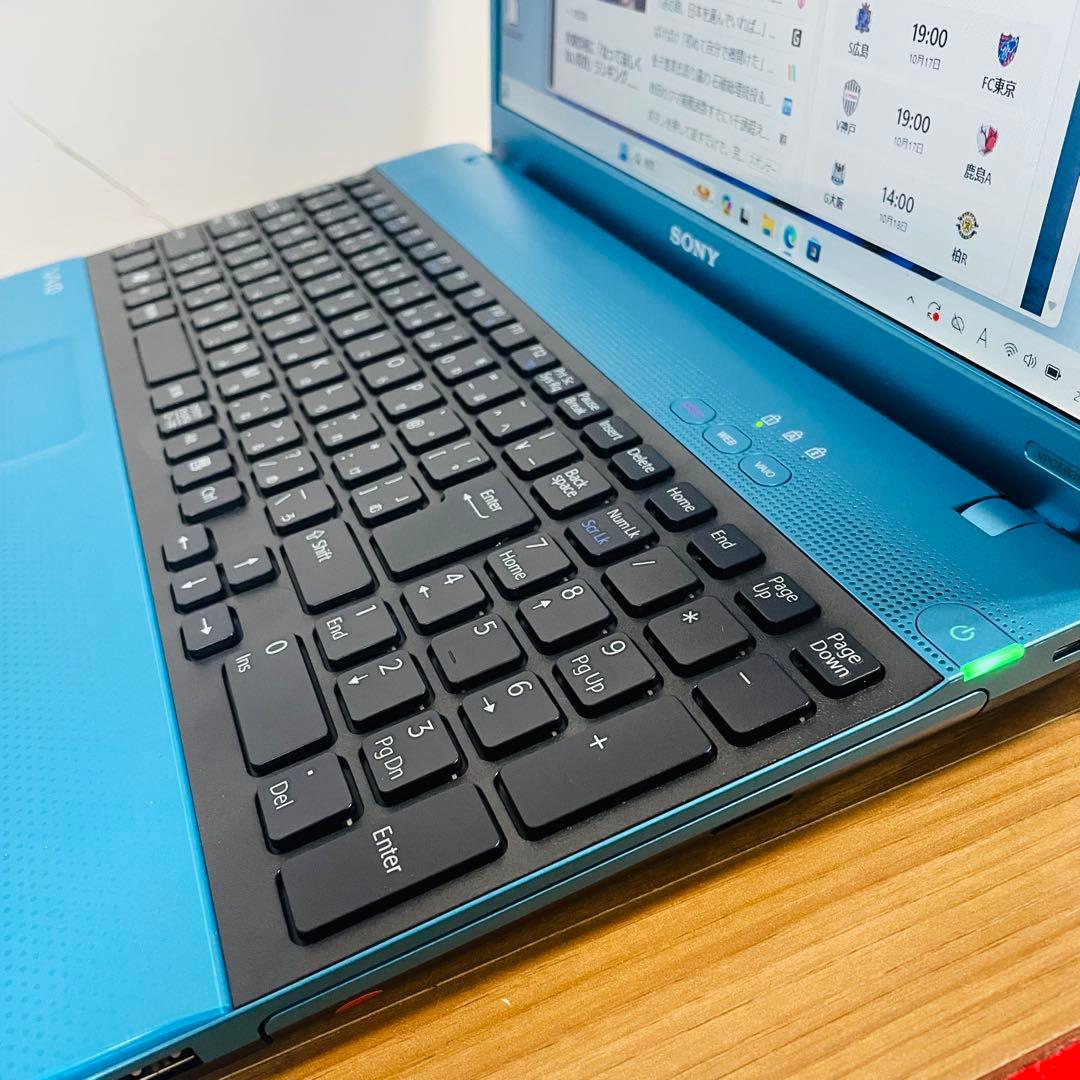 クリスタルブルーVAIOノートパソコンSSD Windows11 オフィスDVD