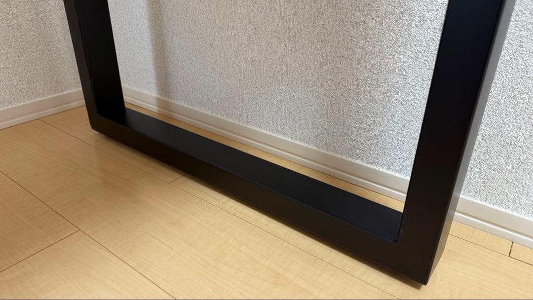 KANADEMONO テーブル/デスク×ラバーウッドナチュラル 黒スチール