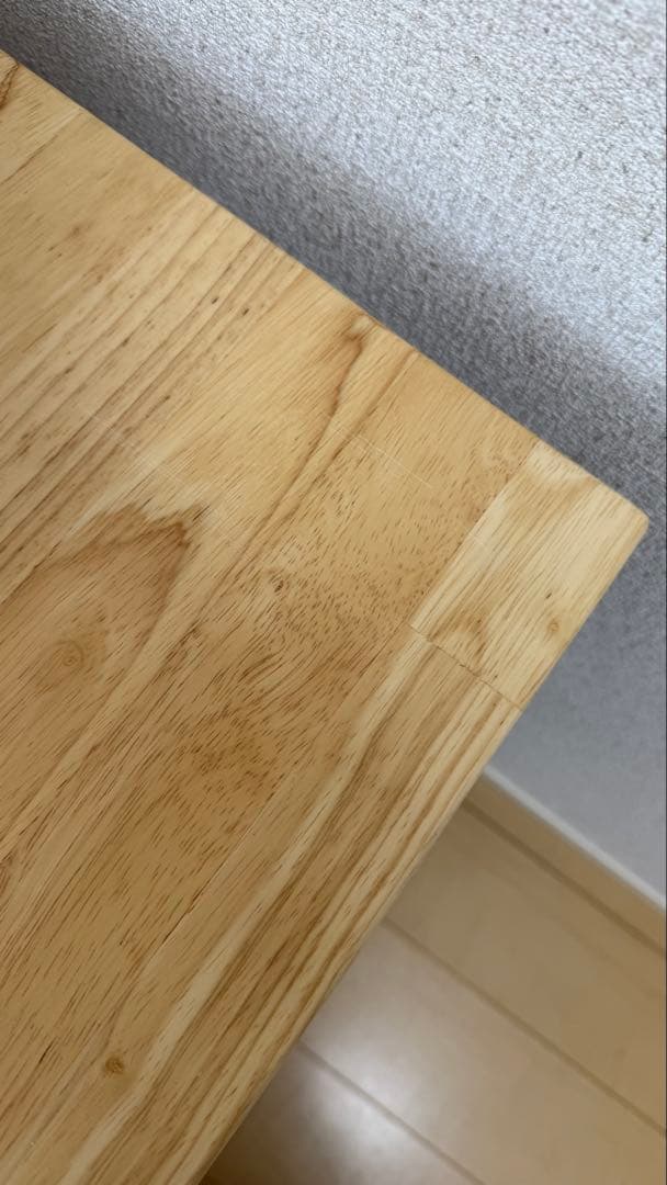 KANADEMONO テーブル/デスク×ラバーウッドナチュラル 黒スチール