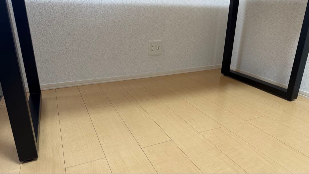 KANADEMONO テーブル/デスク×ラバーウッドナチュラル 黒スチール