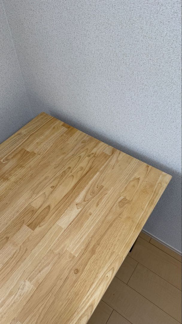 KANADEMONO テーブル/デスク×ラバーウッドナチュラル 黒スチール