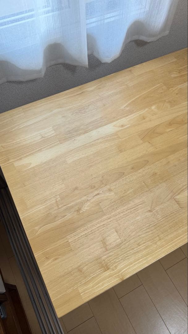 KANADEMONO テーブル/デスク×ラバーウッドナチュラル 黒スチール