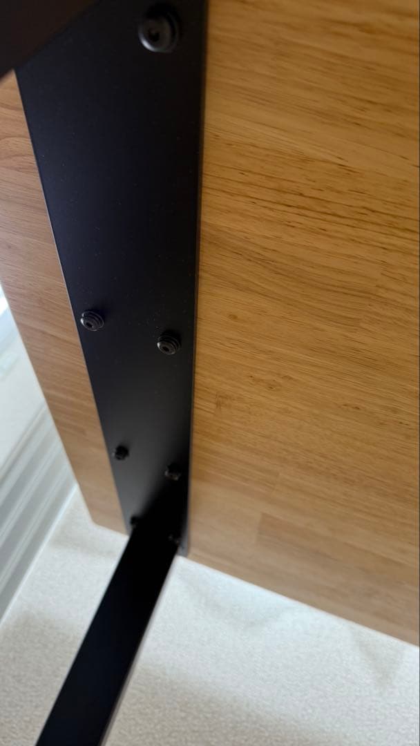 KANADEMONO テーブル/デスク×ラバーウッドナチュラル 黒スチール