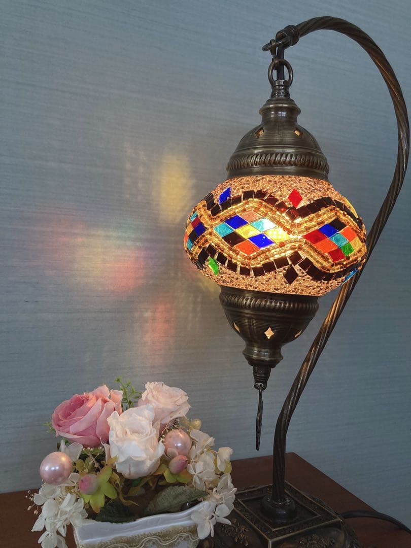 ハンドメイド　トルコランプ　スワン型　吊り下げ小サイズ