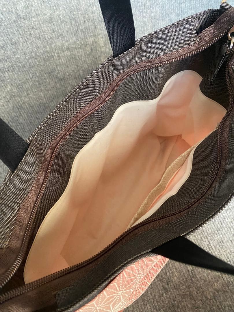 超軽量♡倉敷畳縁そとポッケつき2wayリボントート(さくらシャーベット)