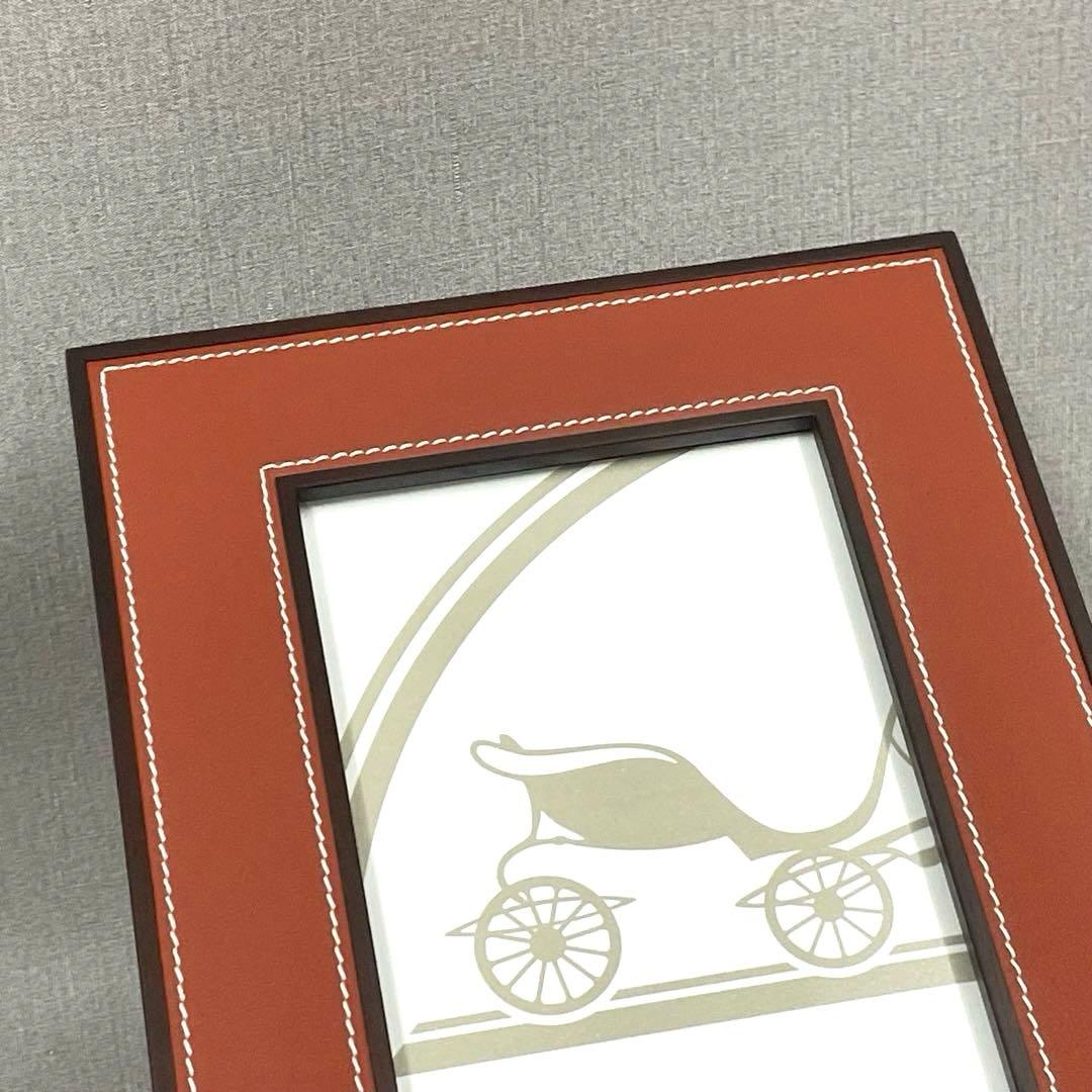 【H】Hermes エルメス レザー×ウッド フォトフレーム プレイヤード
