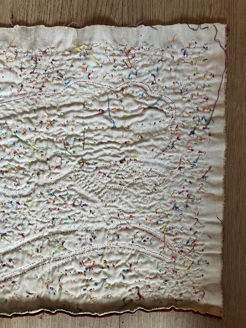 パナマ・クナ族のモラ刺繍、イグアナ？をモチーフ40x31cm