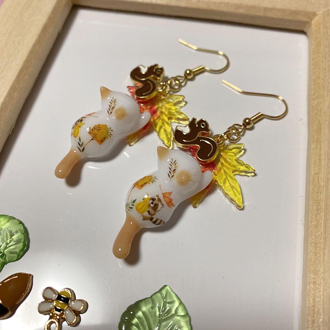 ☆紅葉とAutumnネコちゃんピアス☆②