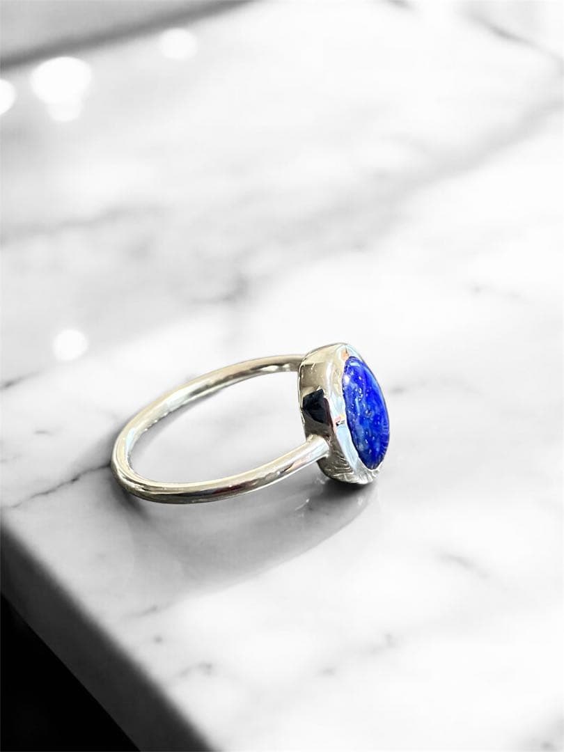 ハンドメイド　シルバーリング　ラピスラズリ13号　Charch jewelry