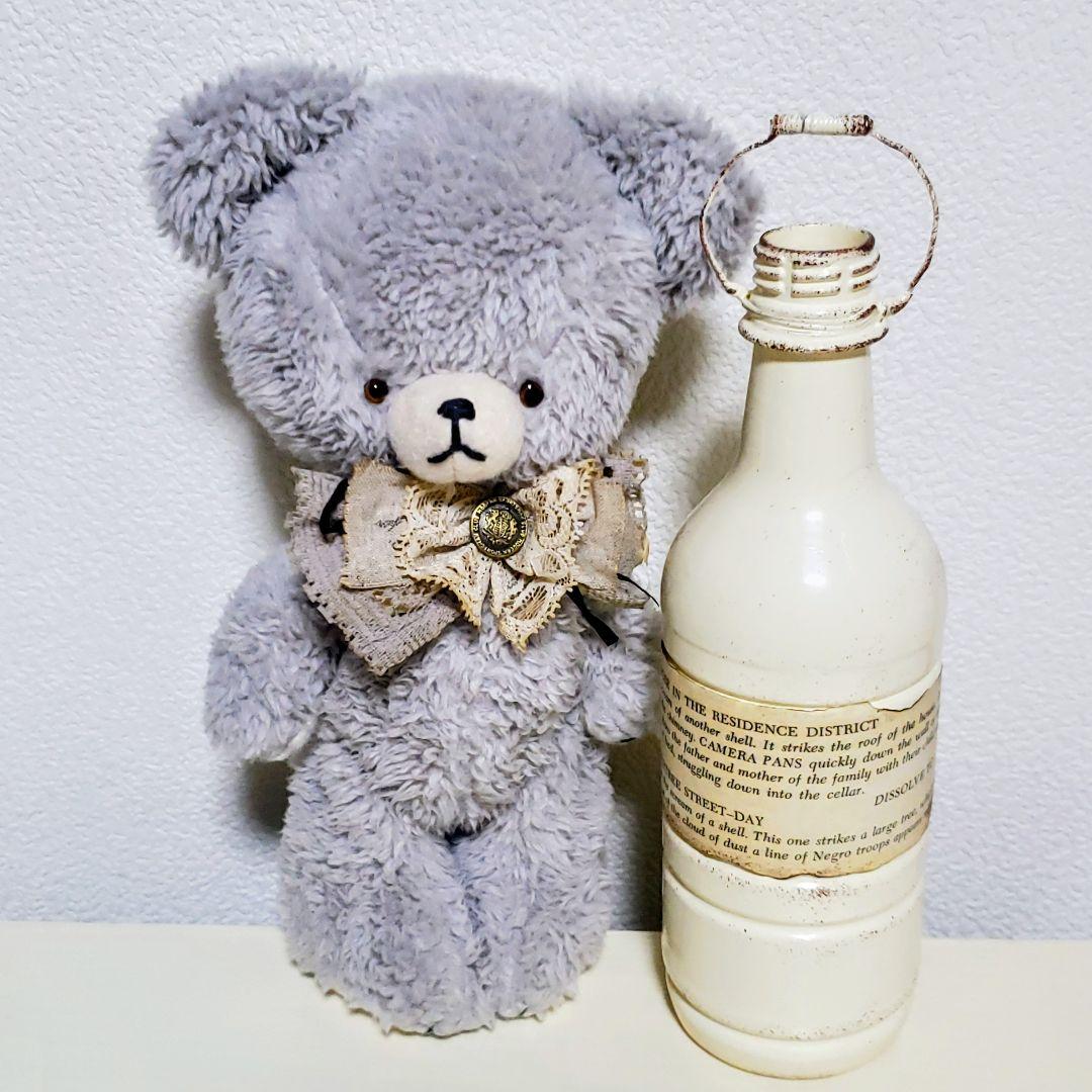 No.711 テディベア(M)　BD 2026.3.23 グレー×コサージュ