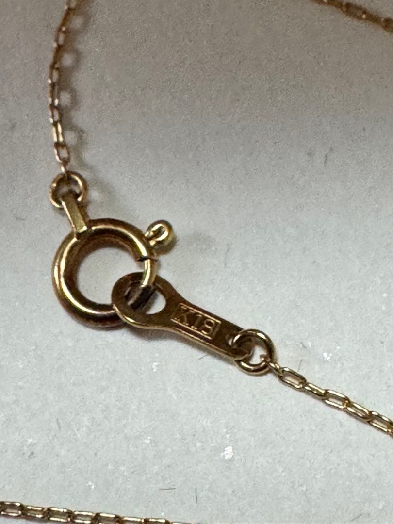 K18 ゴールド 小さな夜光貝ドロップペンダント