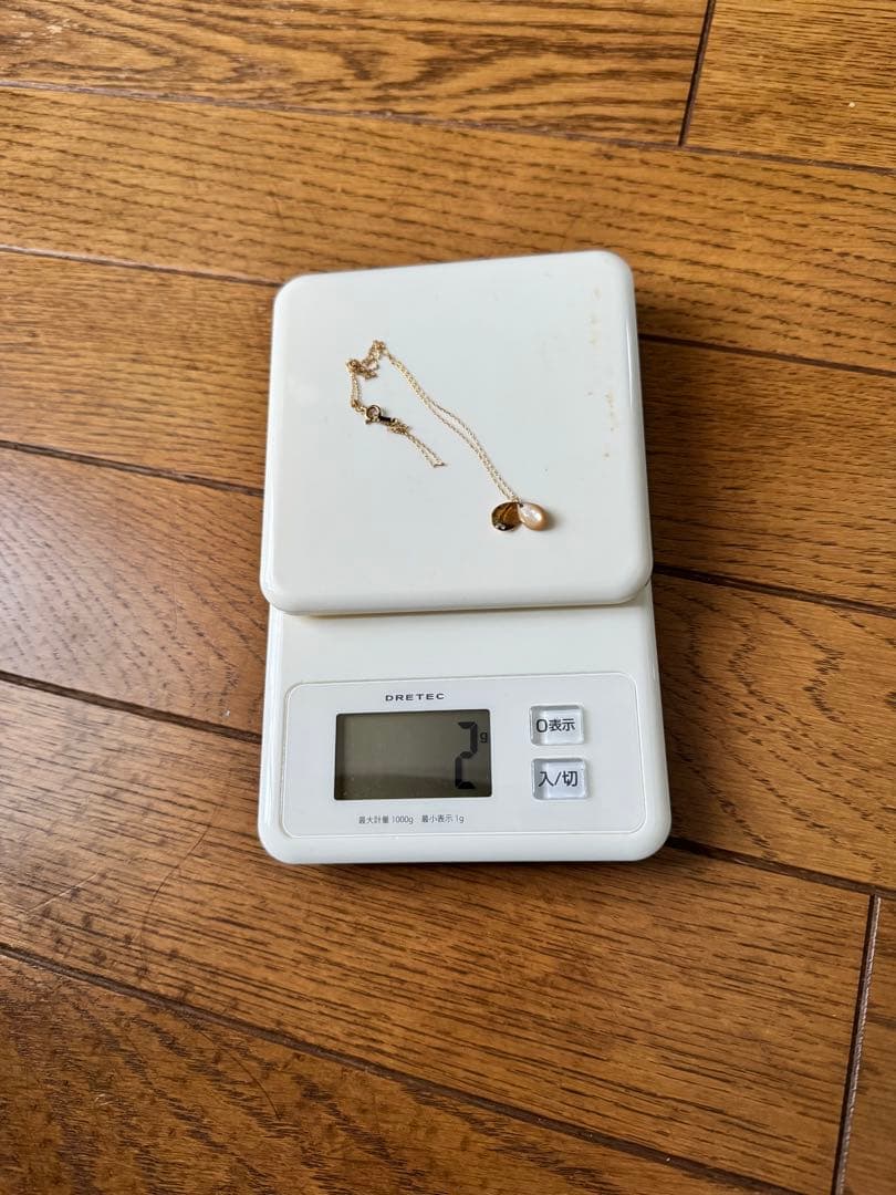 K18 ゴールド 小さな夜光貝ドロップペンダント