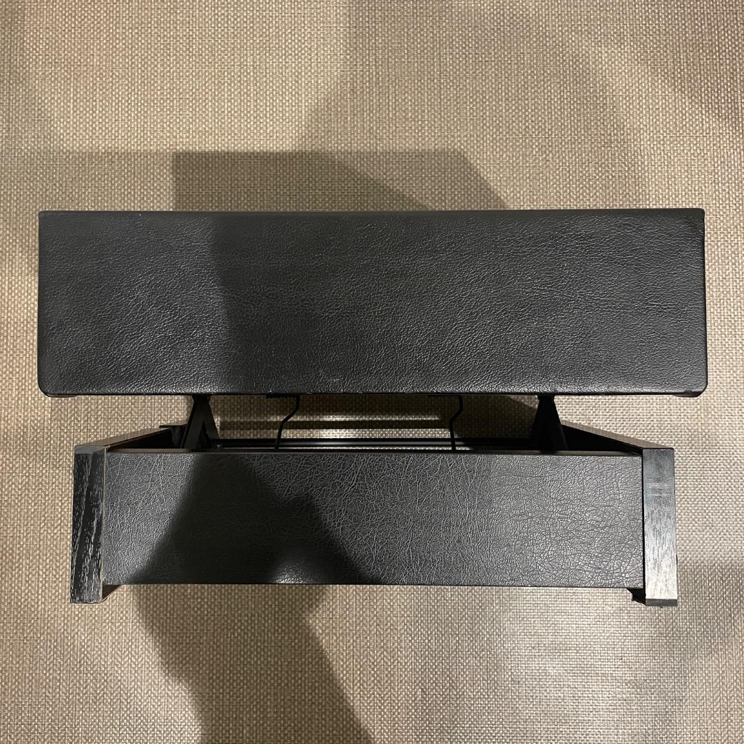 ピアノ 補助台 足台 足置き台 黒 高さ13.5〜22.5cm