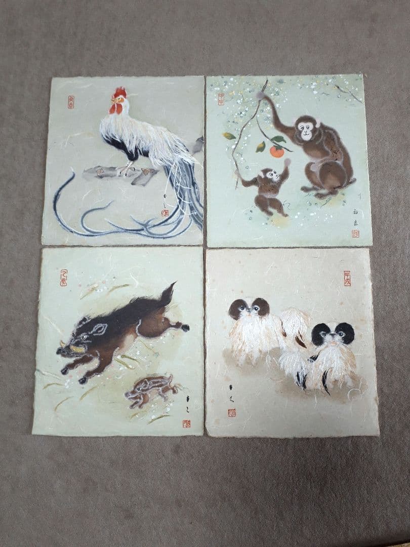 伝統工芸品　和紙色紙　十二支
