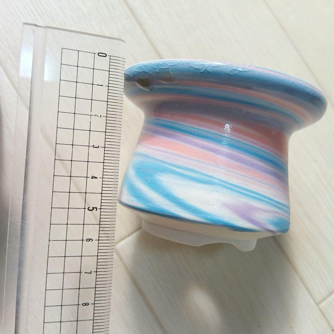 まるで宝石　キラキラ　手作り陶器ガラス鉢　グラデーション　マーブル　多肉植物に