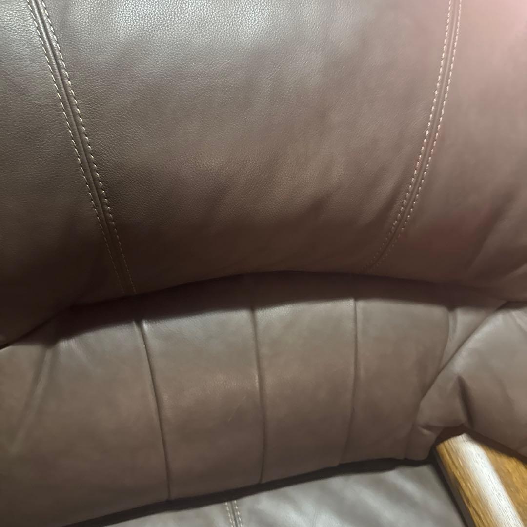 イーストウッド　ブラウン レザー3人掛けソファ