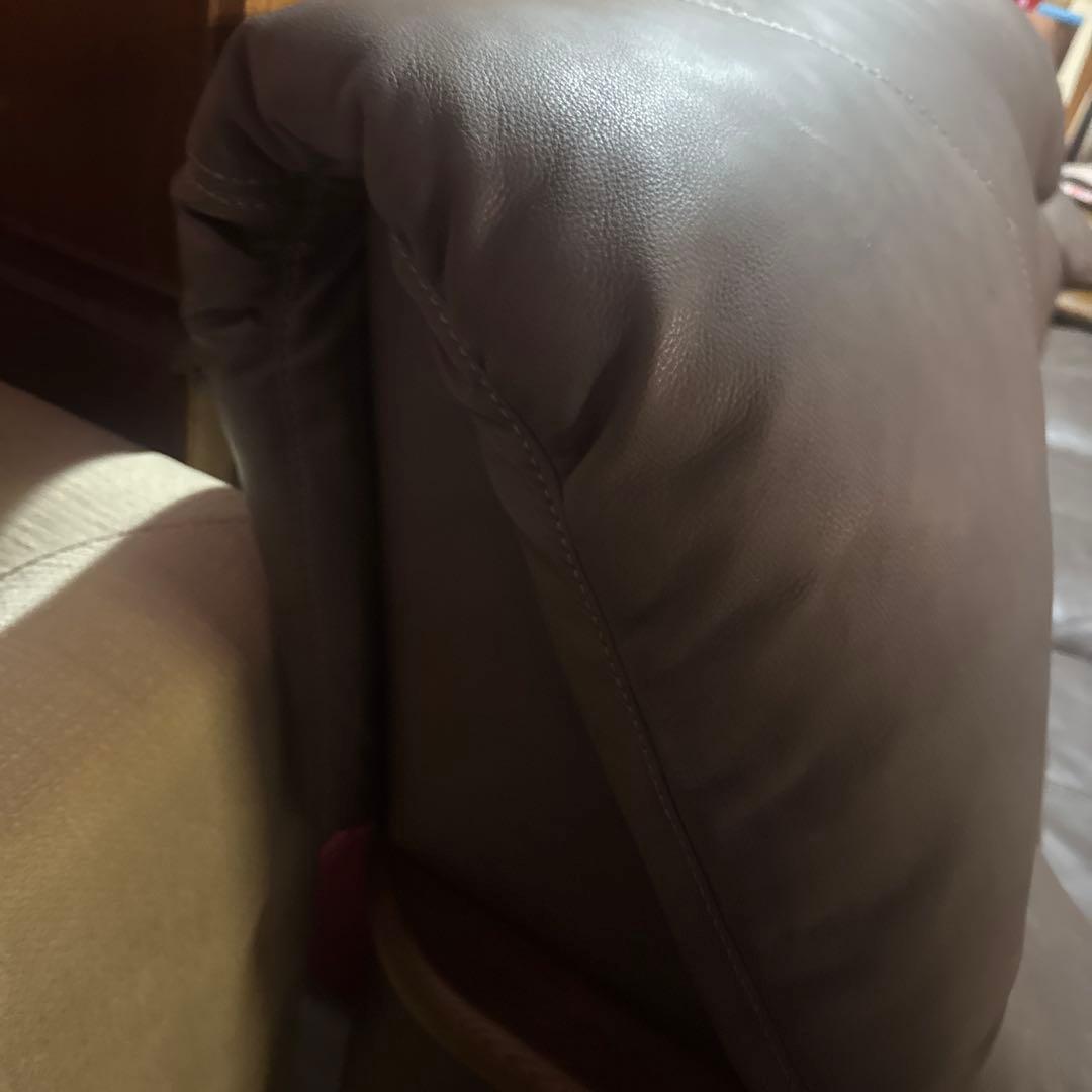 イーストウッド　ブラウン レザー3人掛けソファ