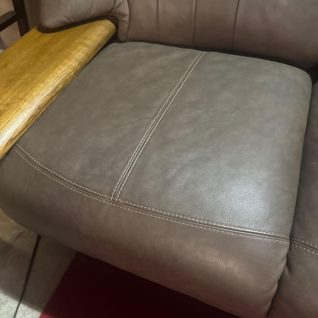 イーストウッド　ブラウン レザー3人掛けソファ