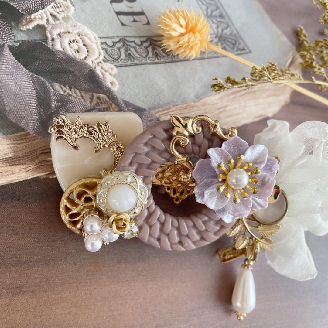 ハンドメイド☆和装も洋装も♡上品華やかヘアクリップ♡