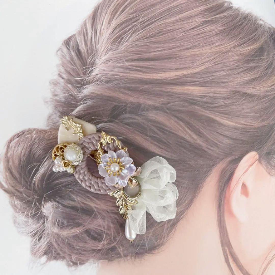 ハンドメイド☆和装も洋装も♡上品華やかヘアクリップ♡