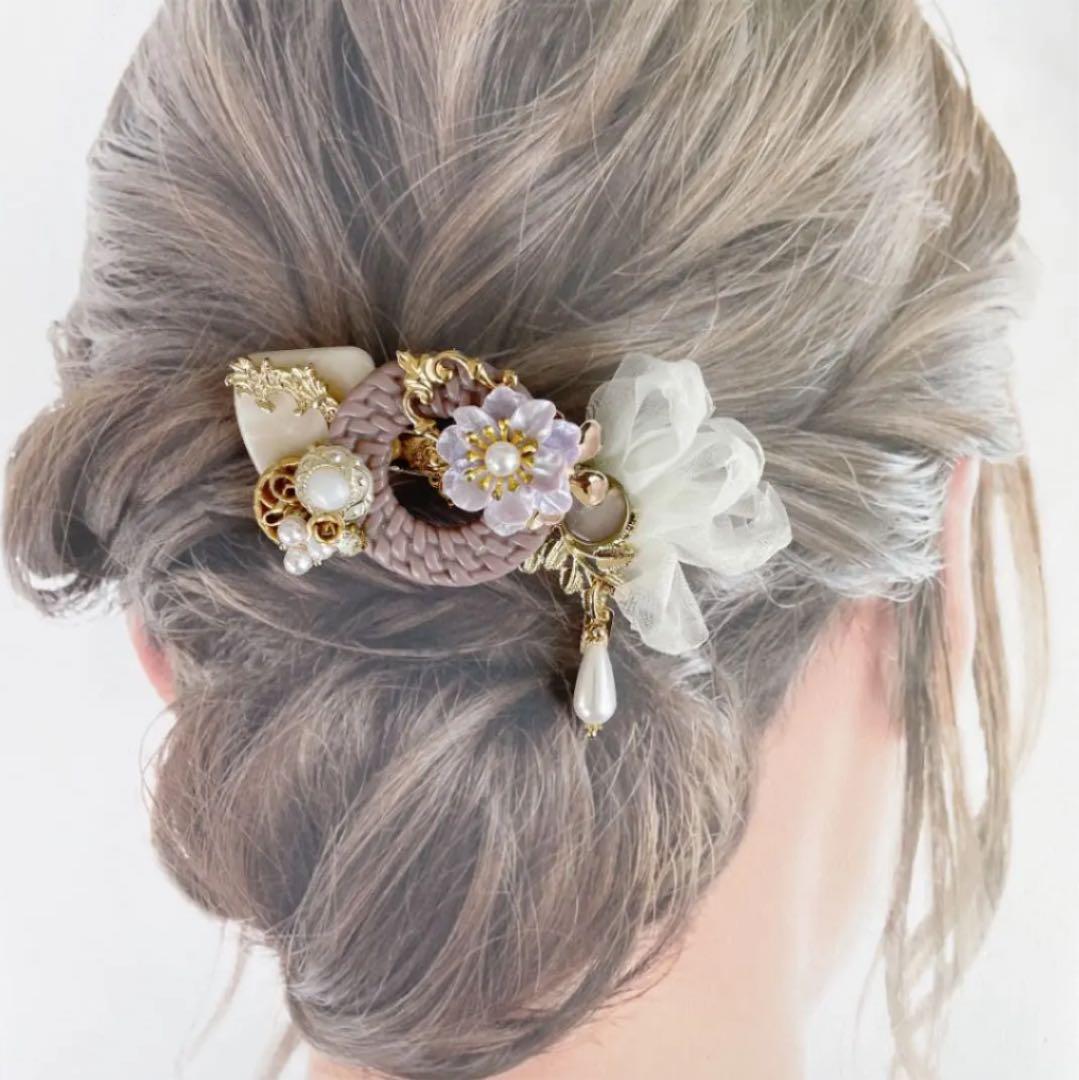 ハンドメイド☆和装も洋装も♡上品華やかヘアクリップ♡