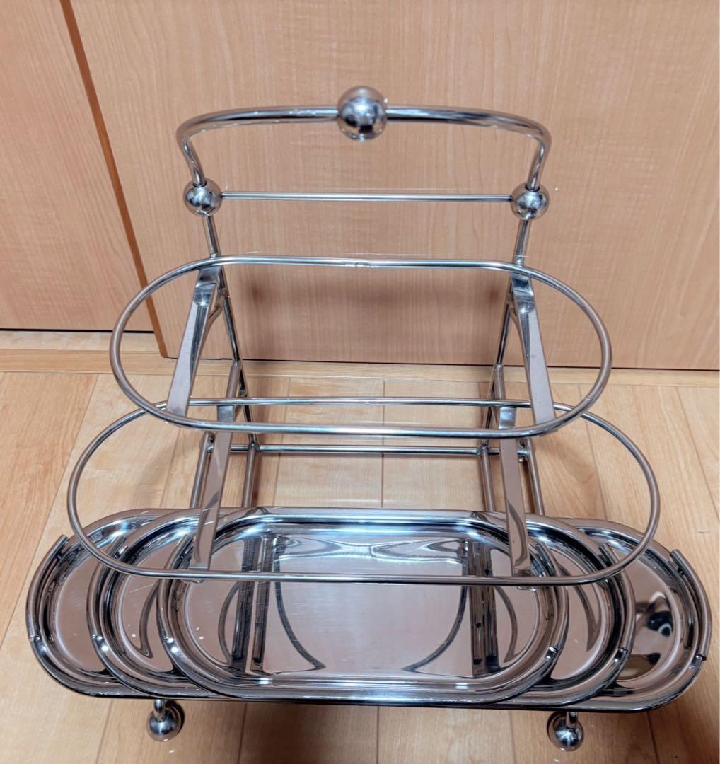 [中古 長期保管] ＵＫ１８-８ ３段 小判 ケーキスタンド ビュッフェ