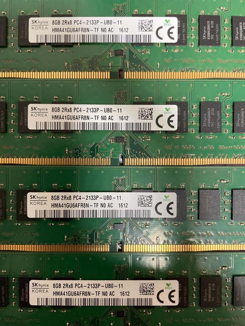 メモリ 8GB×4枚=32GB DDR4-2133 SKhynix製 動作保証