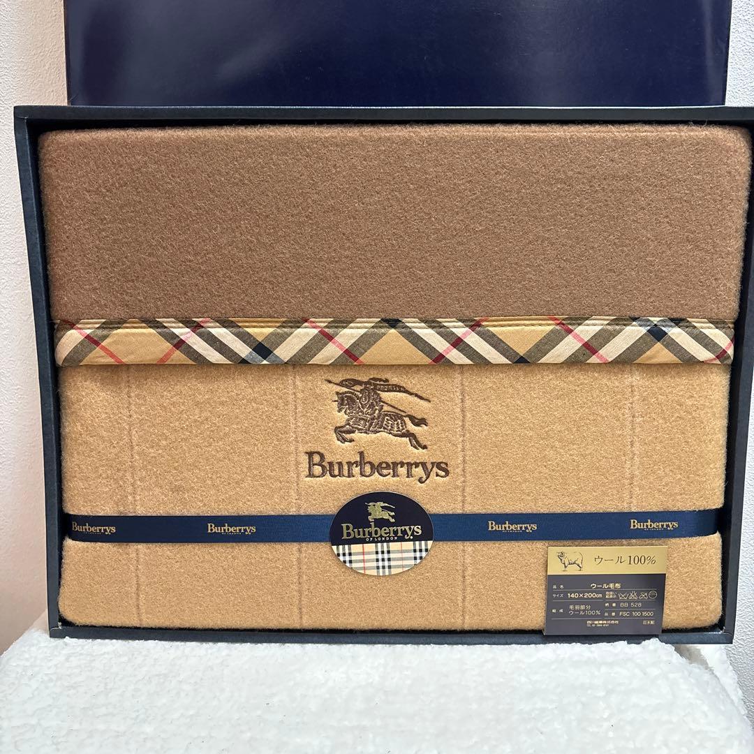 西川産業株式会社　Burberrys ウールブランケット 140x200cm
