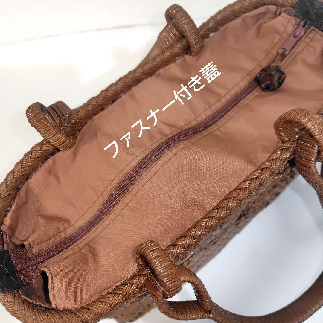 クラフトで作った山葡萄風網代編みかごバッグ