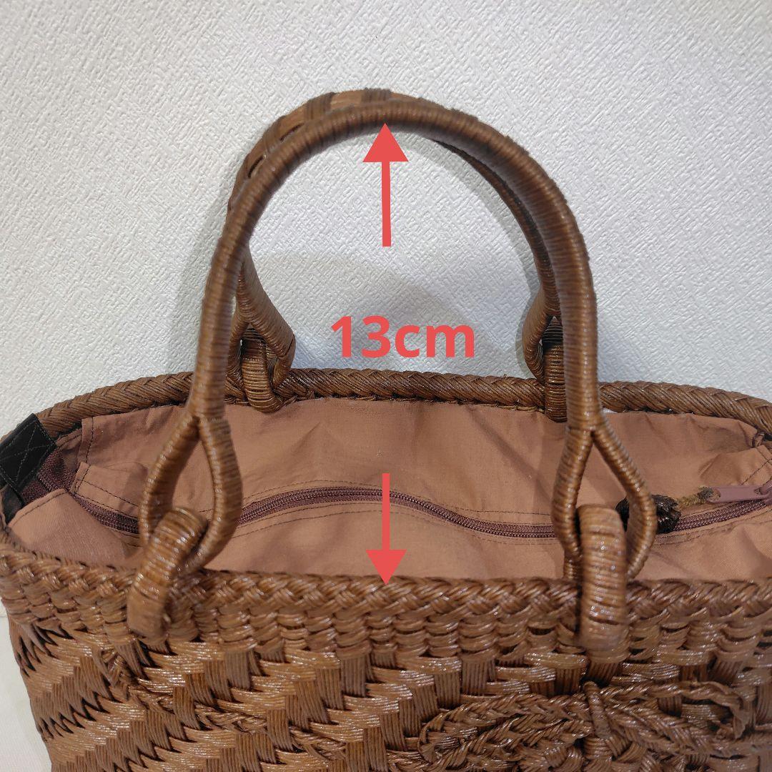 クラフトで作った山葡萄風網代編みかごバッグ