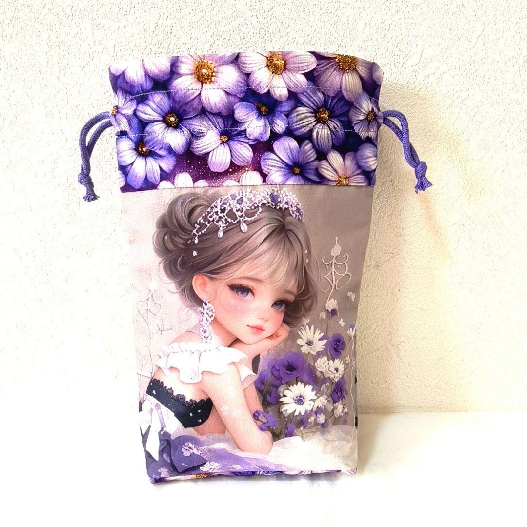 パニャ様】ハンドメイドオーダー★犬&女の子★L字ポーチ&ハンカチ&巾着　4点