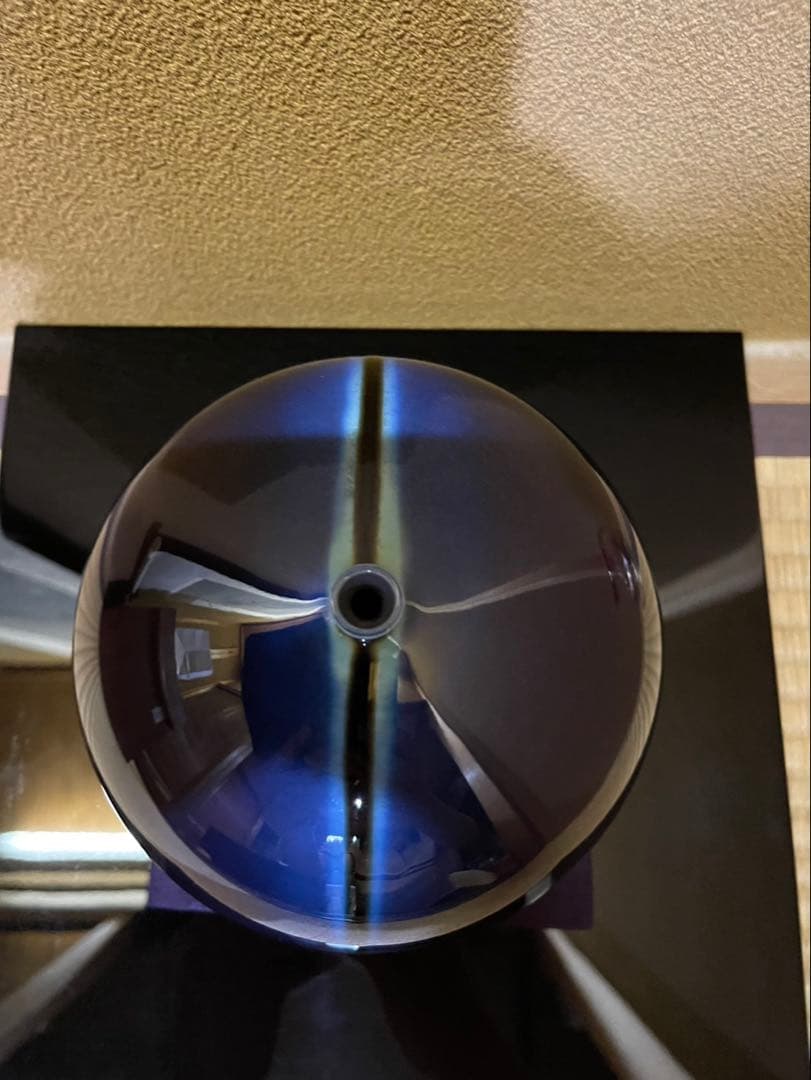 人間国宝三代徳田八十吉（正彦）燿彩線紋　壺