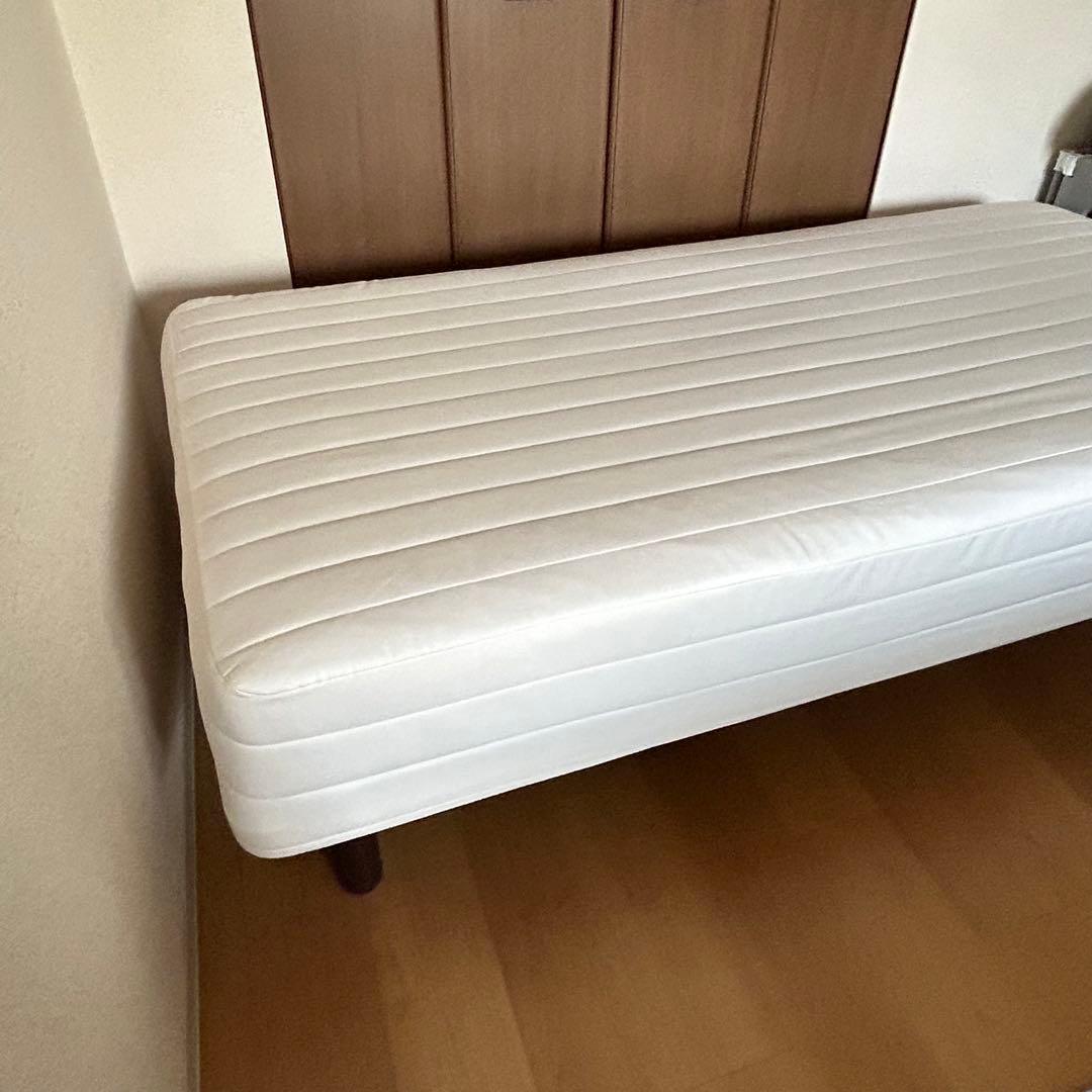 無印良品　ベッド　ポケットコイル　ホワイト 脚付きマットレス シングル　おまけ付