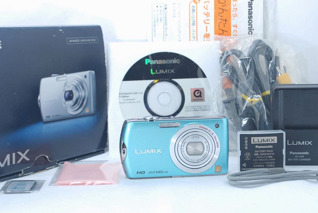 美品✨Panasonic コンデジ 可愛い 水色 デジカメ スマホ転送⭕️ 高画質