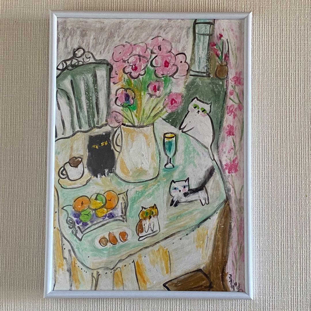 絵画 。手描き【部屋に漂う桜の香り】