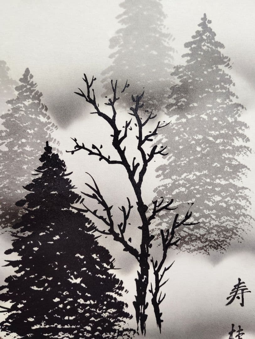 掛軸　寿桂　赤富士