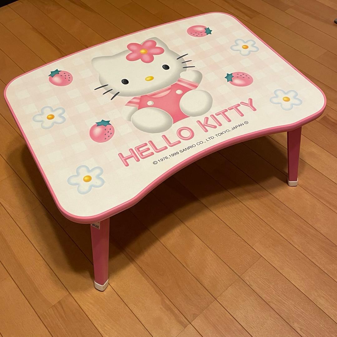 ハローキティ 折りたたみテーブル　机　レトロ　いちご✿お花柄 1999年製❣️