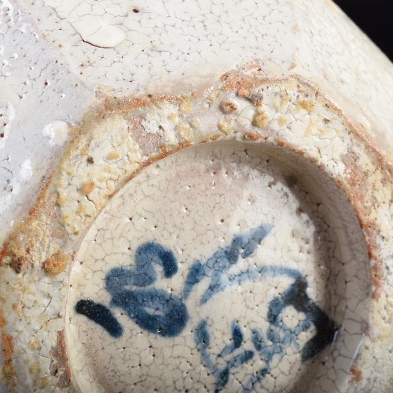 虎渓山　水月窯　染付　粉吹風　八角花瓶　共箱　C　7142