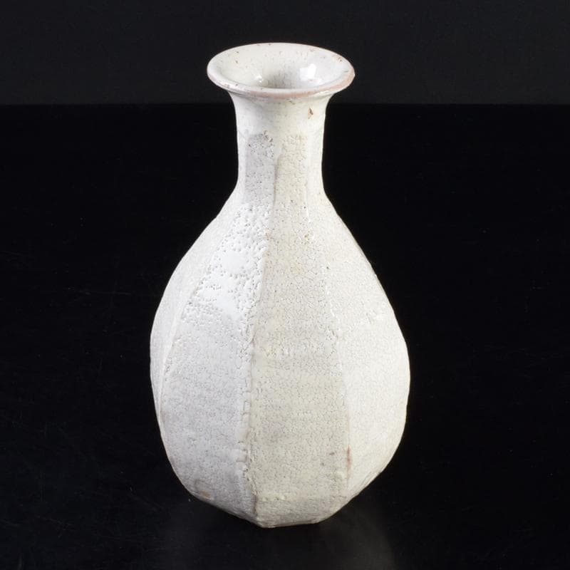 虎渓山　水月窯　染付　粉吹風　八角花瓶　共箱　C　7142