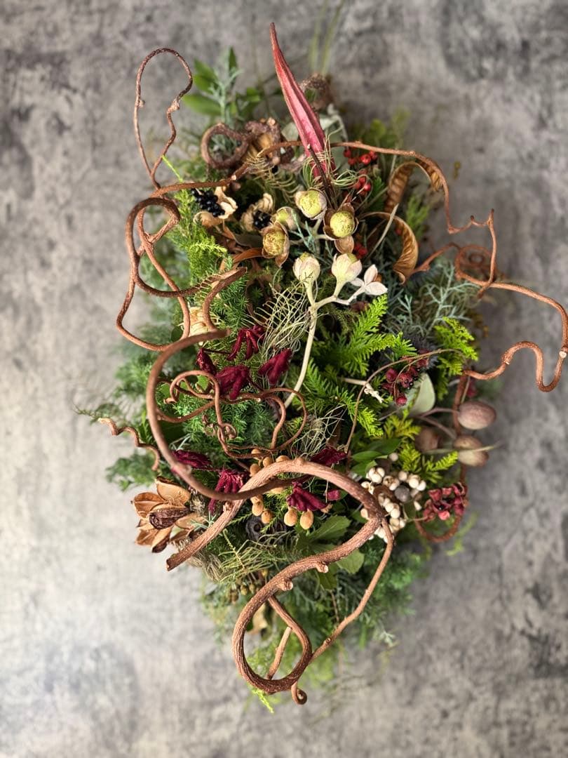 Xmasリース オブジェ 50cm インテリア ドライフラワーリース